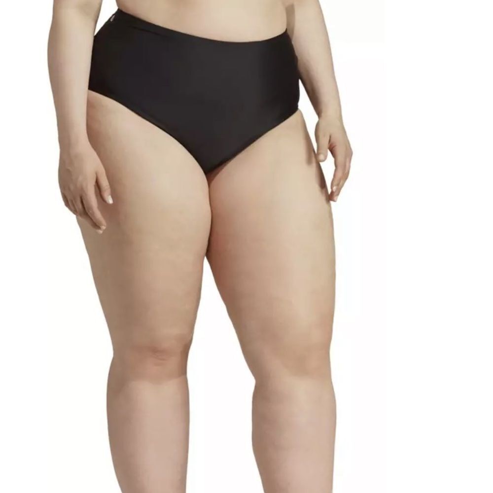adidas High-Waist Plus Size Bikini Bottom Black Size 3X